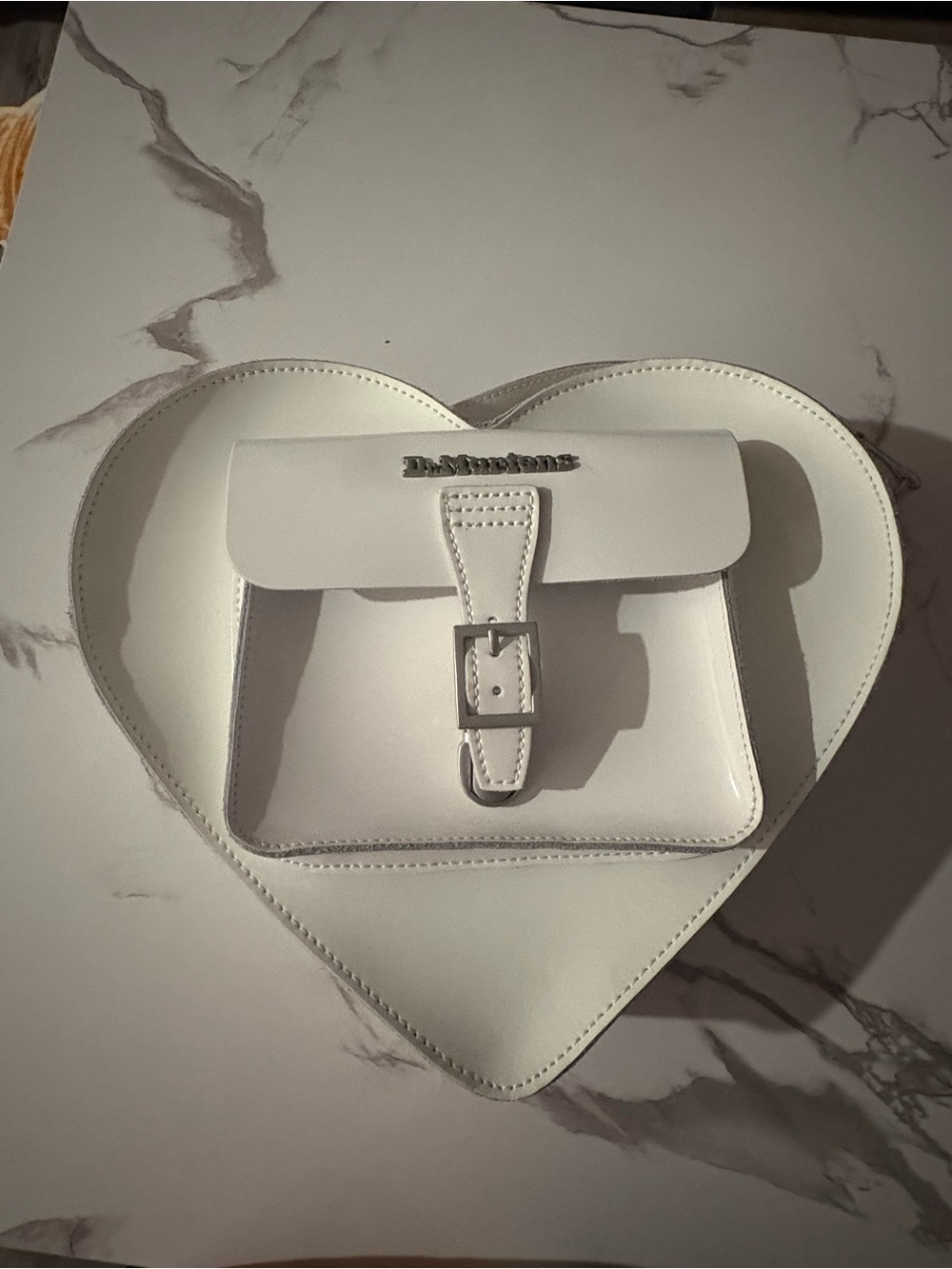Dr. Martens White Heart Shaped Convertible Backpack/Purse